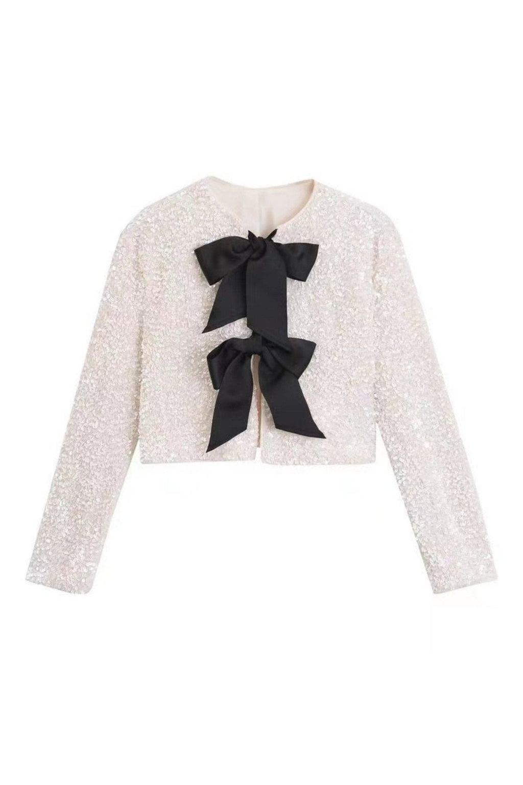 Cara Bow-tie Sequins Crop Top