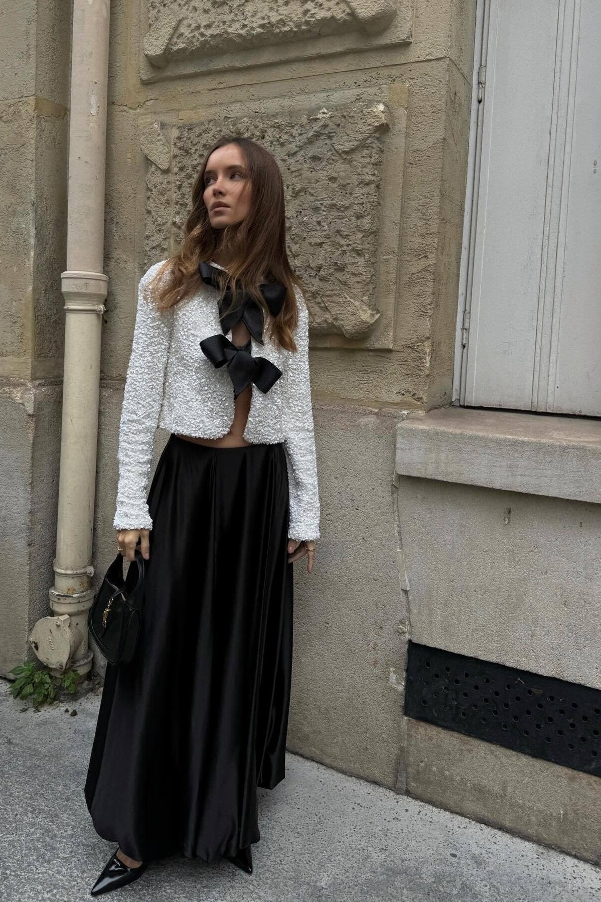 Cara Bow-tie Sequins Crop Top