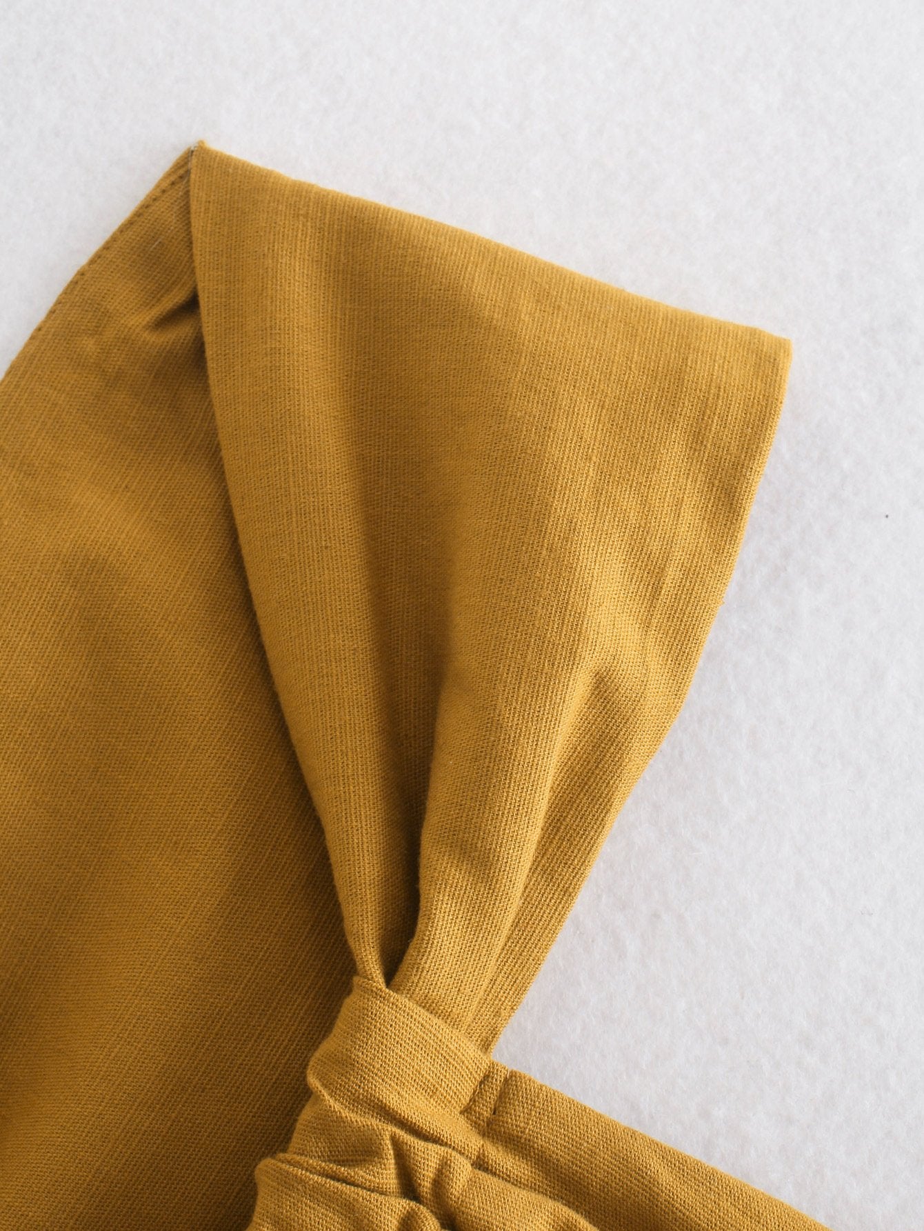 Laura One Shoulder Crop Linen Top